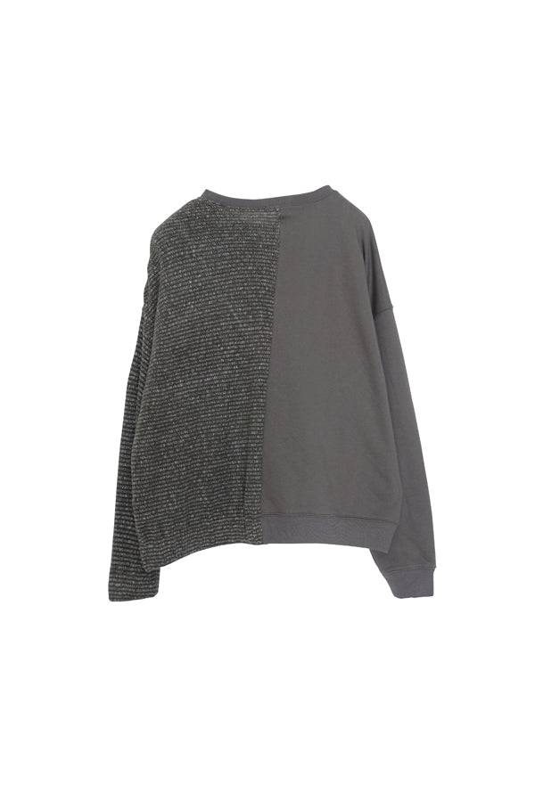 【Nora Lily】Tricky Switching Pullover-Charcoal GREY x GREY-224780120-13F