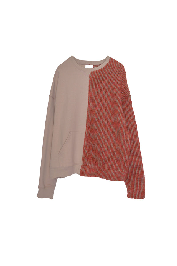 【Nora Lily】Tricky Switching Pullover-Light BEIGE x ORANGE-224780120-50F