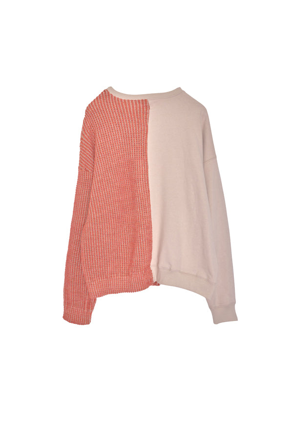 【Nora Lily】Tricky Switching Pullover-Light BEIGE x ORANGE-224780120-50F