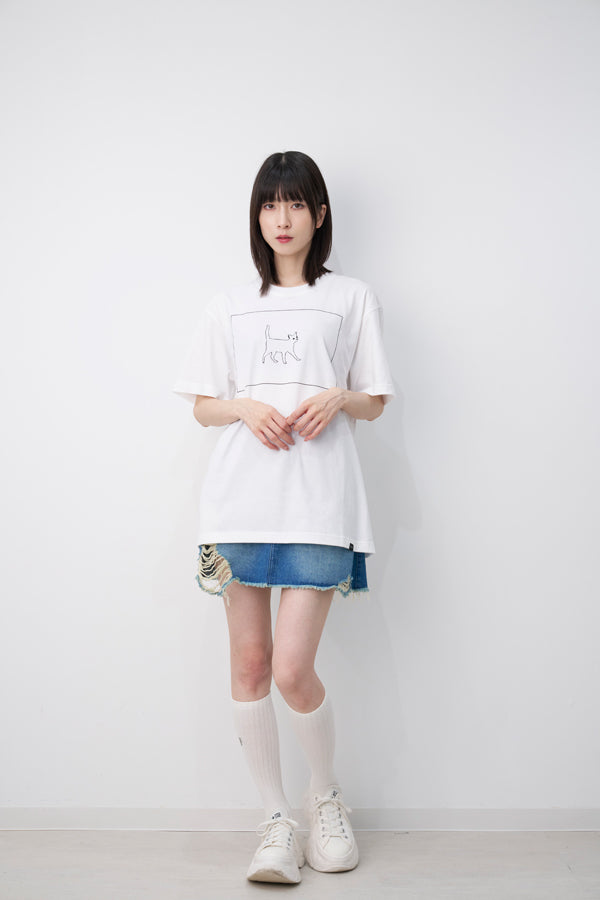 【Nora Lily】Cage Cat S/S Tee-White-225320001-01L