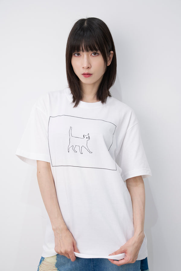 【Nora Lily】Cage Cat S/S Tee-White-225320001-01L