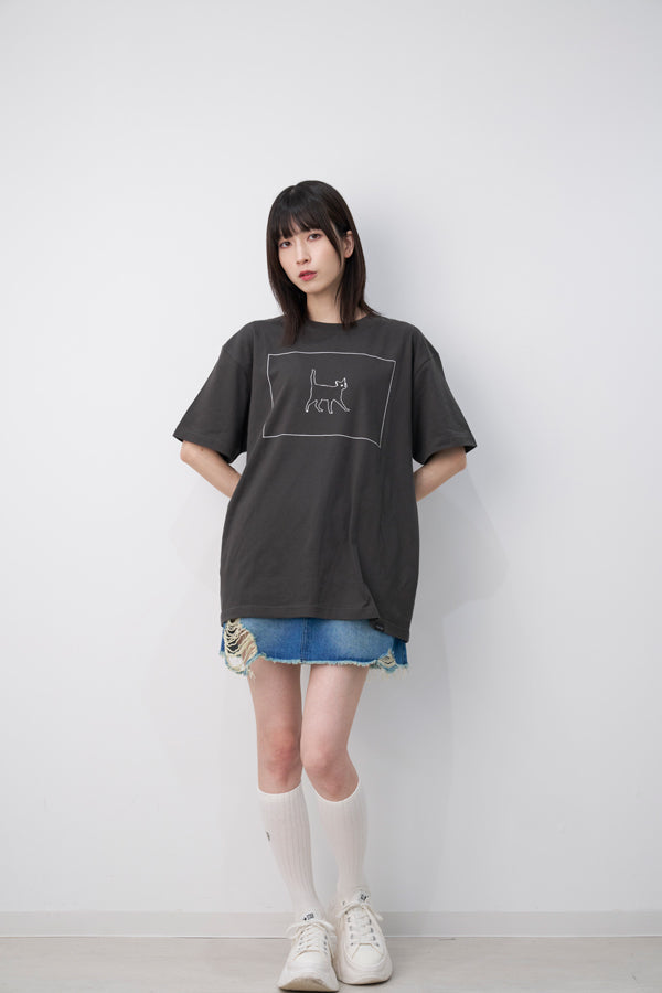 【Nora Lily】Cage Cat S/S Tee-Chacoal-225320001-13L