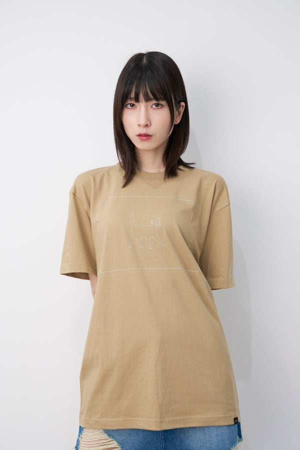 【Nora Lily】Cage Cat S/S Tee-Khaki-225320001-27L
