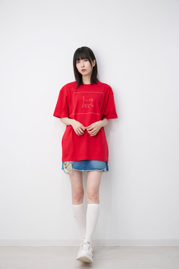 【Nora Lily】Cage Cat S/S Tee-RED-225320001-62L