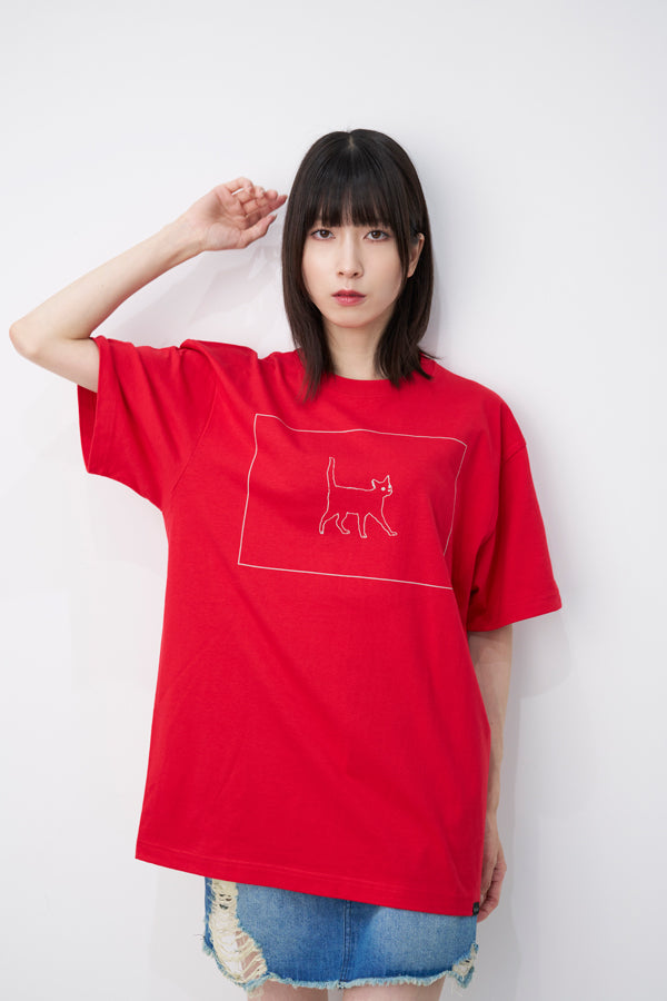 【Nora Lily】Cage Cat S/S Tee-RED-225320001-62L