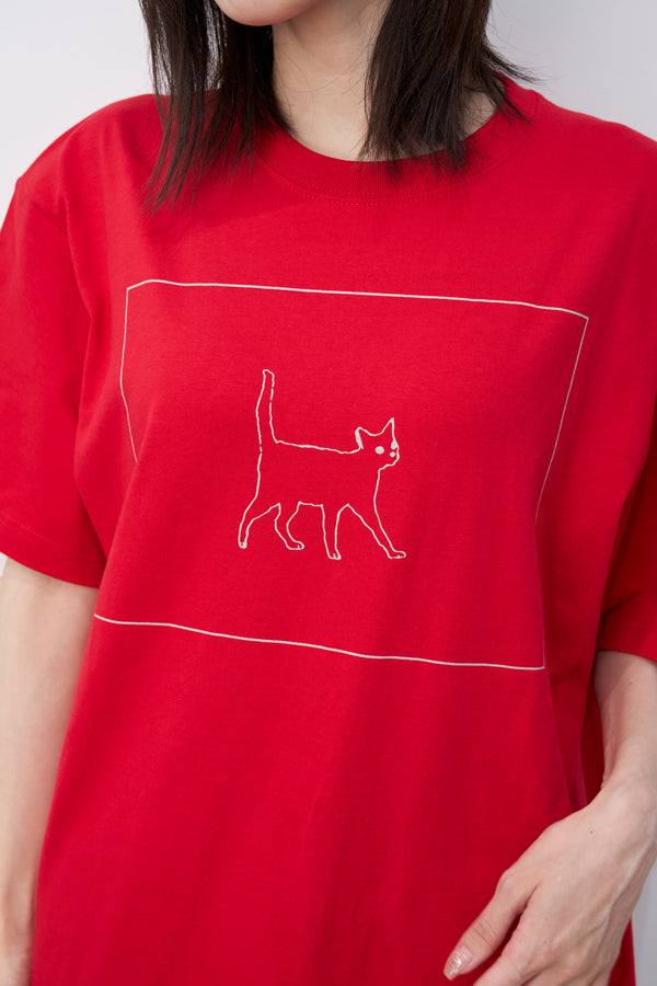 【Nora Lily】Cage Cat S/S Tee-RED-225320001-62L