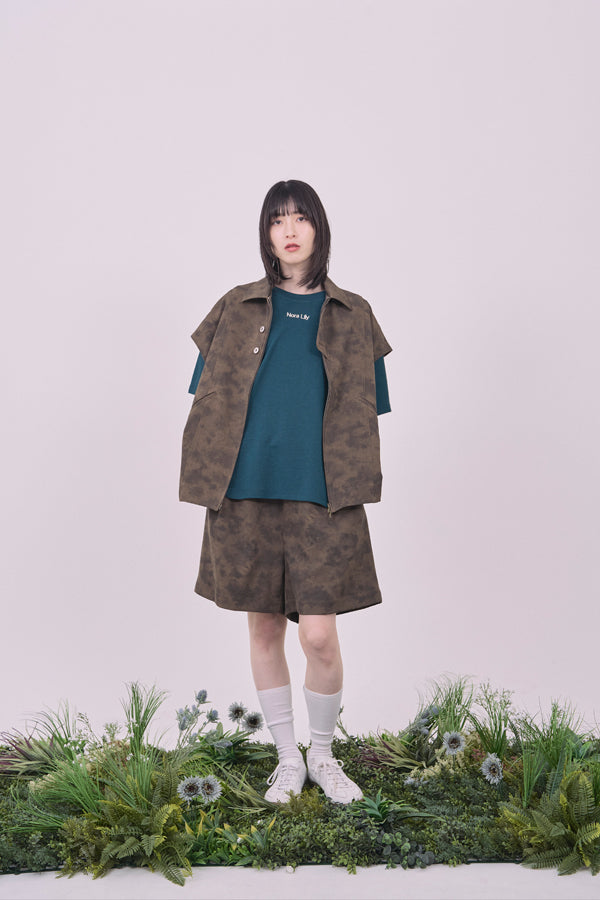 【Nora Lily】Utility Chic Box S/S Jacket-Khaki-225342098-27F