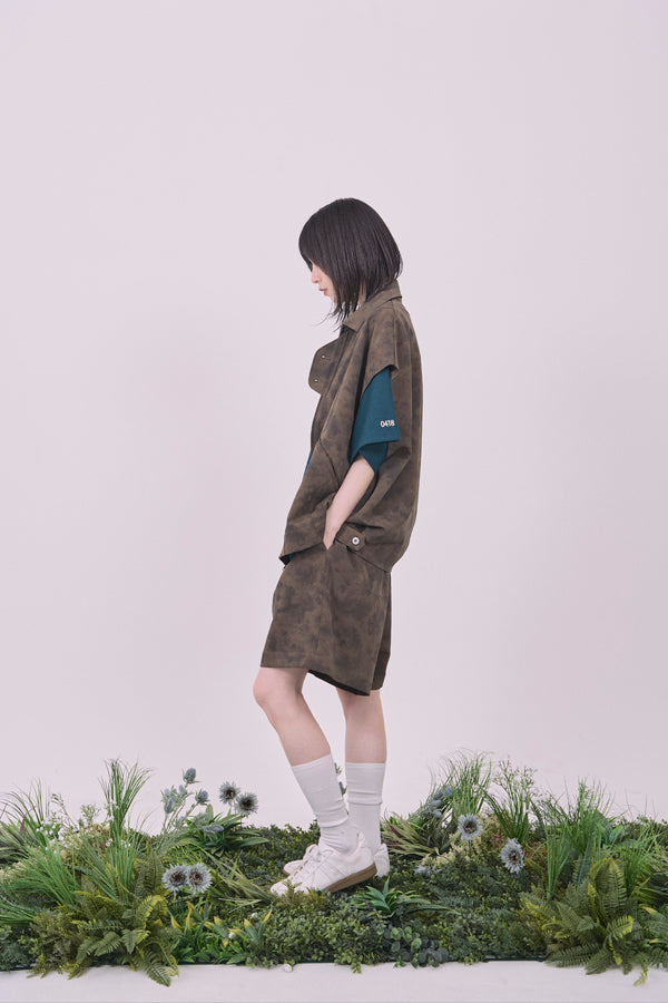 【Nora Lily】Utility Chic Box S/S Jacket-Khaki-225342098-27F