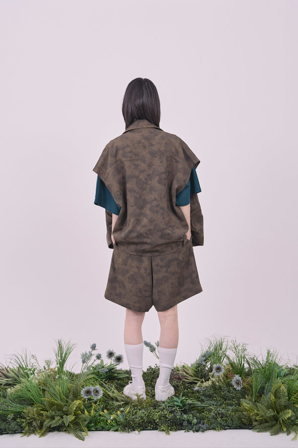 【Nora Lily】Utility Chic Box S/S Jacket-Khaki-225342098-27F