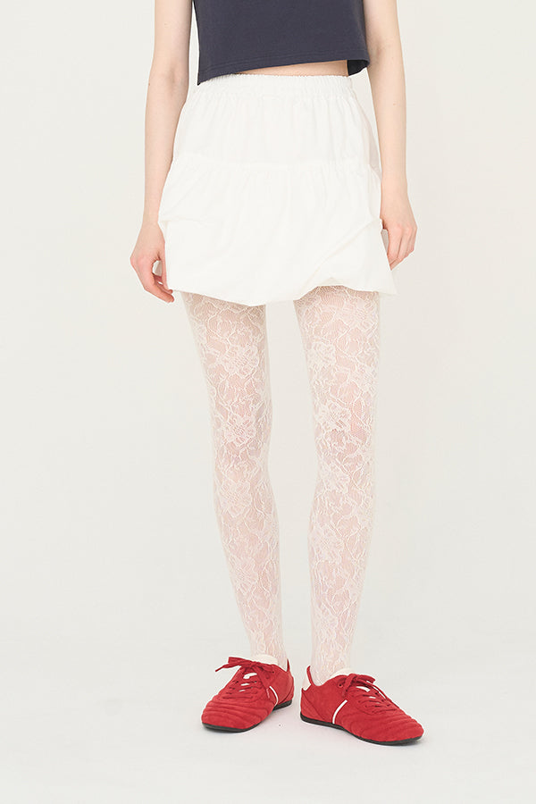 【Nora Lily】「elle」Moondrop Balloon Short Skirt-White-225360089-01F