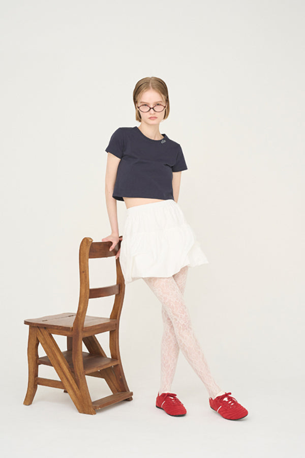 【Nora Lily】「elle」Moondrop Balloon Short Skirt-White-225360089-01F