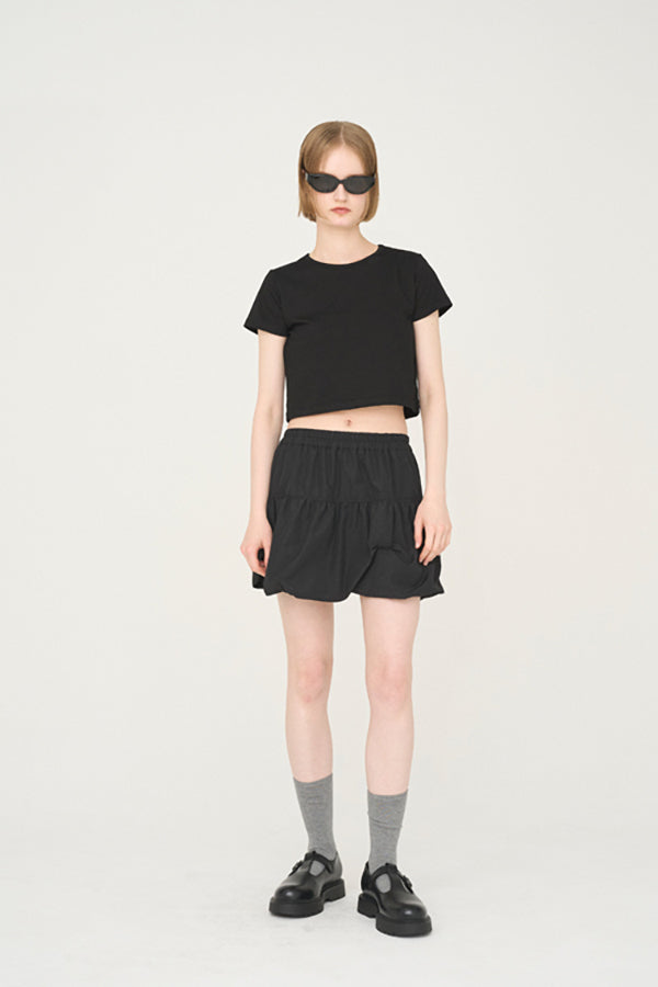 【Nora Lily】「elle」Moondrop Balloon Short Skirt-Black-225360089-19F