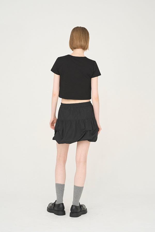 【Nora Lily】「elle」Moondrop Balloon Short Skirt-Black-225360089-19F