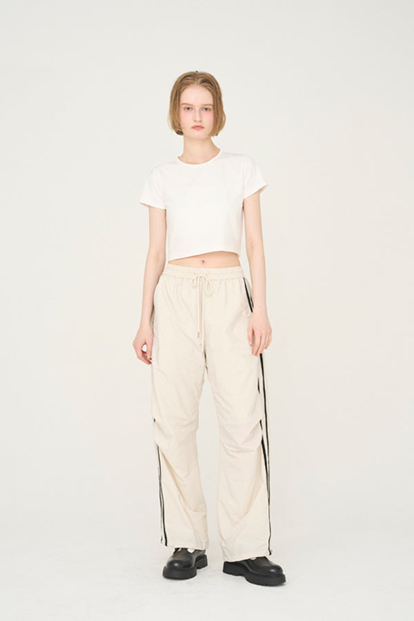 【Nora Lily】「elle」Eggline Track Pants-Smoky White-225360090-02F