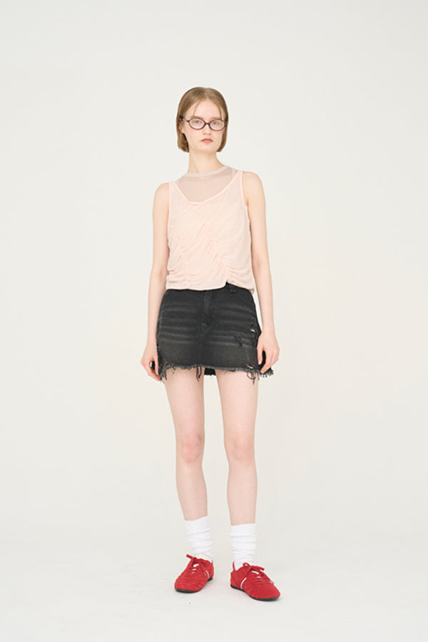【Nora Lily】「elle」Skirted Wide Jean-Black-225360092-19F