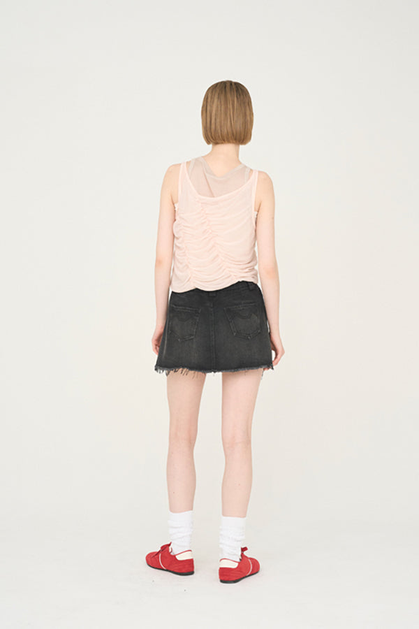 【Nora Lily】「elle」Skirted Wide Jean-Black-225360092-19F