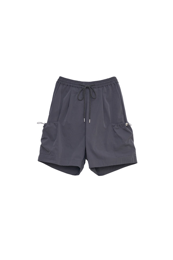 【Nora Lily】Drawcord Cubist  Cargo Shorts-Dark Grey-225360098-13F