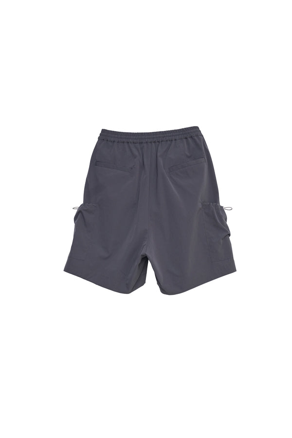 【Nora Lily】Drawcord Cubist  Cargo Shorts-Dark Grey-225360098-13F
