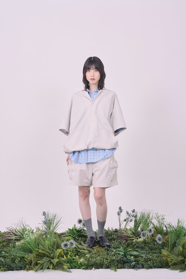 【Nora Lily】Drawcord Cubist  Cargo Shorts-Ivory-225360098-04F