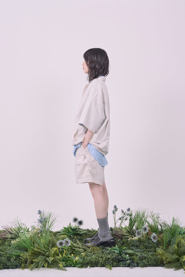 【Nora Lily】Drawcord Cubist  Cargo Shorts-Ivory-225360098-04F