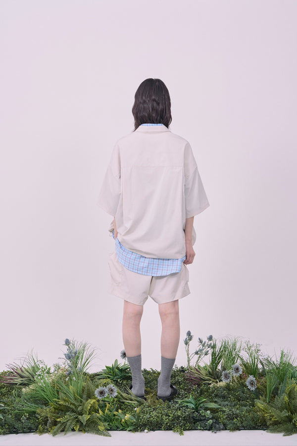 【Nora Lily】Drawcord Cubist  Cargo Shorts-Ivory-225360098-04F
