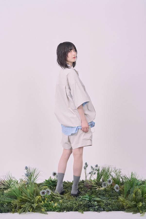 【Nora Lily】Drawcord Cubist  Cargo Shorts-Ivory-225360098-04F