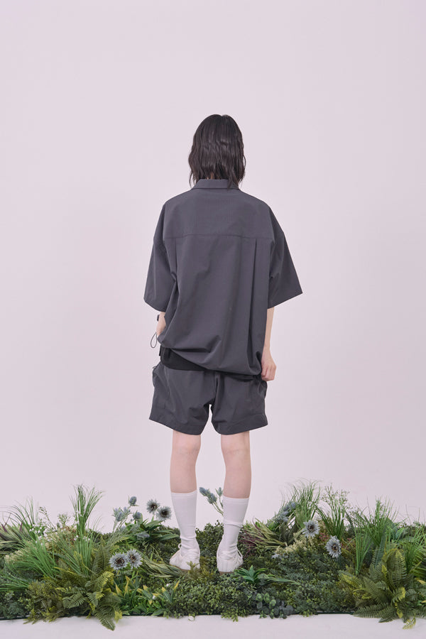 【Nora Lily】Drawcord Cubist  Cargo Shorts-Dark Grey-225360098-13F