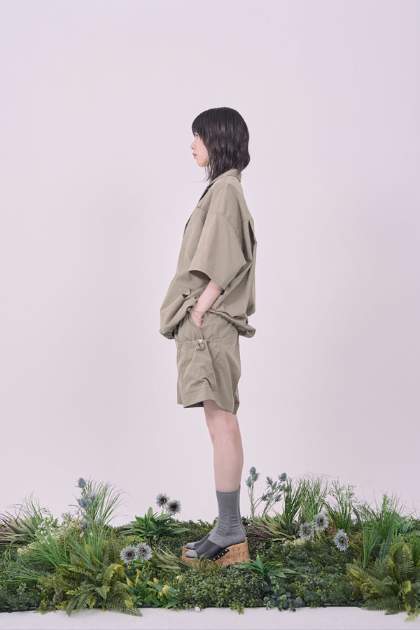 【Nora Lily】Drawcord Cubist  Cargo Shorts-Khaki-225360098-27F