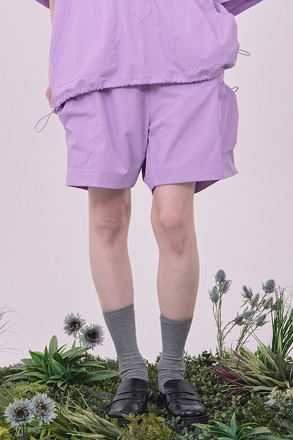 【Nora Lily】Drawcord Cubist  Cargo Shorts-Purple-225360098-83F
