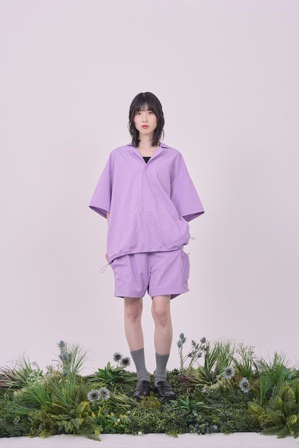 【Nora Lily】Drawcord Cubist  Cargo Shorts-Purple-225360098-83F