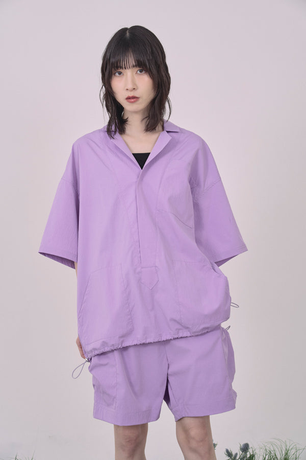 【Nora Lily】Drawcord Cubist  Cargo Shorts-Purple-225360098-83F