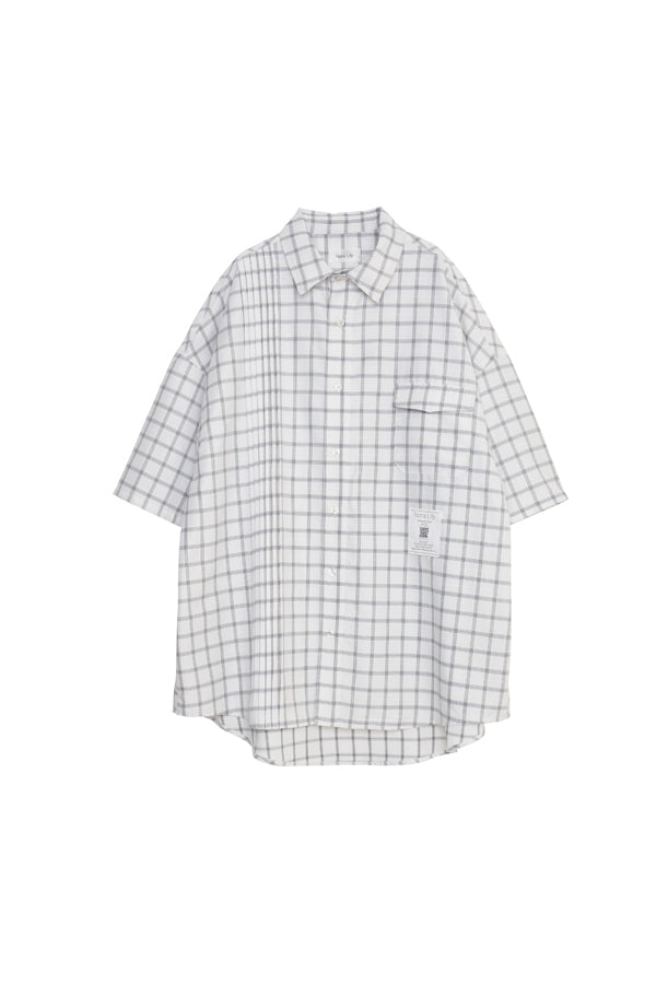 【Nora Lily】Echo Grid S/S Overshirt-White Check-225380123-01F