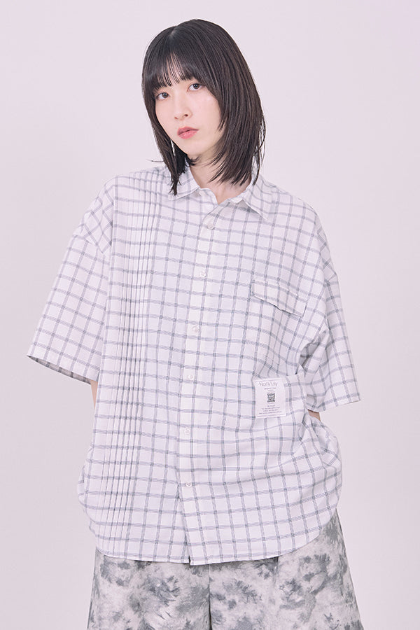 【Nora Lily】Echo Grid S/S Overshirt-White Check-225380123-01F