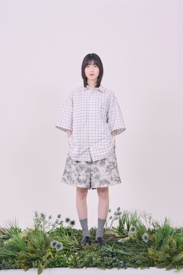 【Nora Lily】Echo Grid S/S Overshirt-White Check-225380123-01F