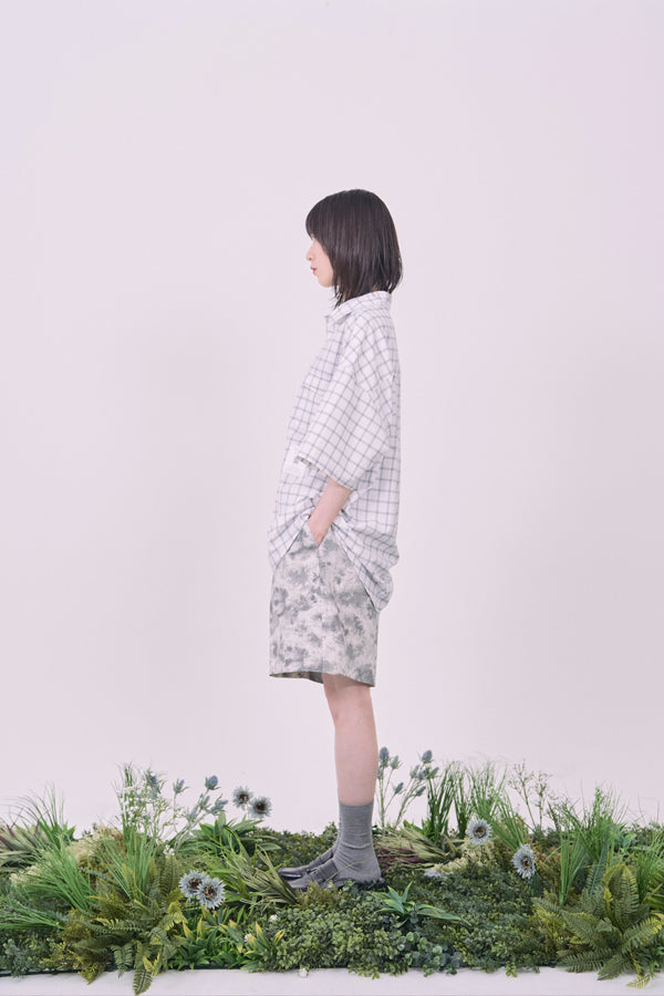 【Nora Lily】Echo Grid S/S Overshirt-White Check-225380123-01F