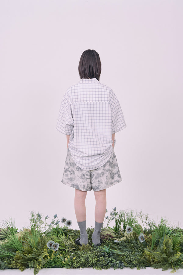 【Nora Lily】Echo Grid S/S Overshirt-White Check-225380123-01F