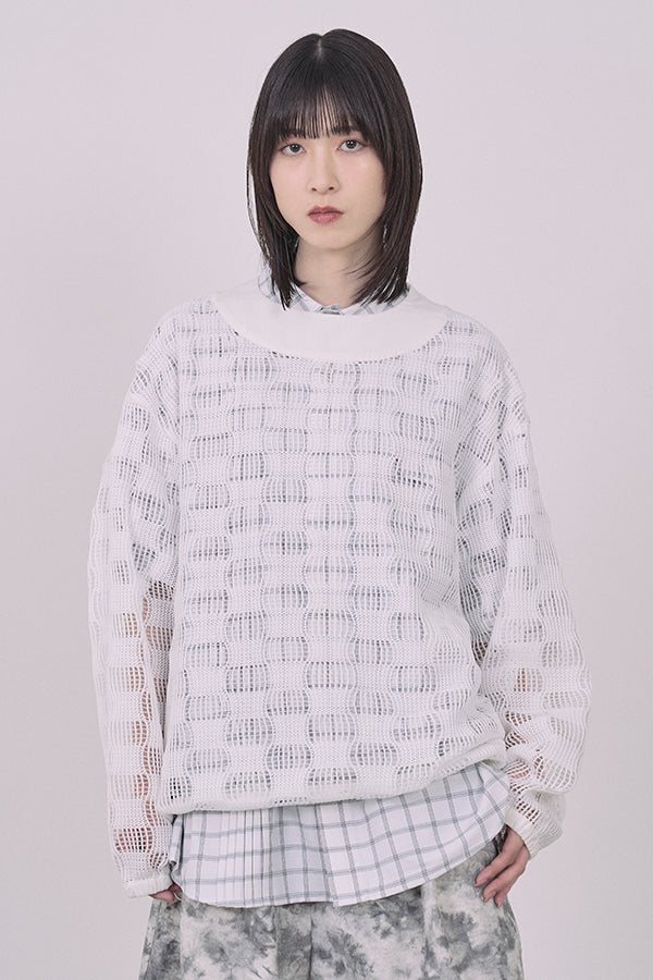 【Nora Lily】Breeze Net L/S Pullover-White-225380126-01F