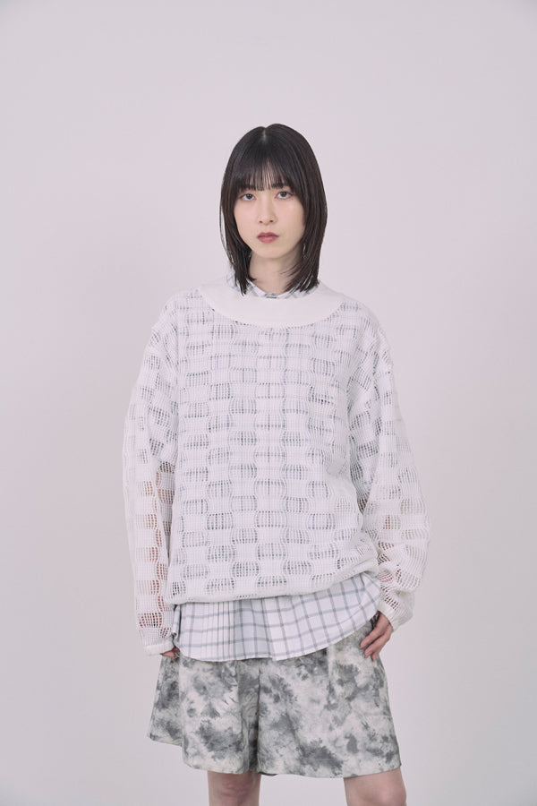 【Nora Lily】Breeze Net L/S Pullover-White-225380126-01F