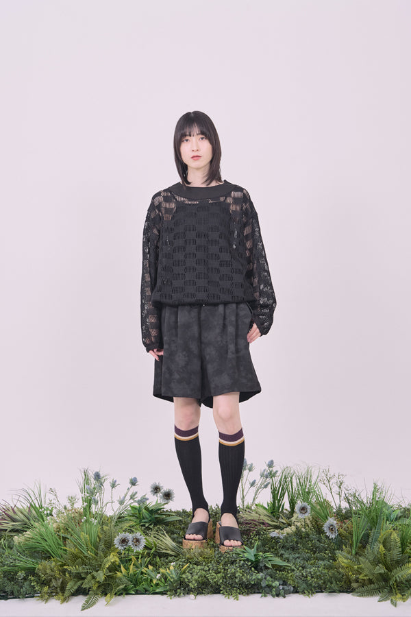 【Nora Lily】Breeze Net L/S Pullover-Black-225380126-19F