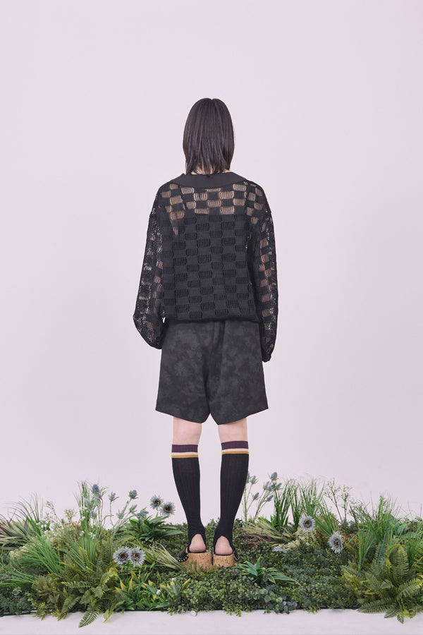 【Nora Lily】Breeze Net L/S Pullover-Black-225380126-19F