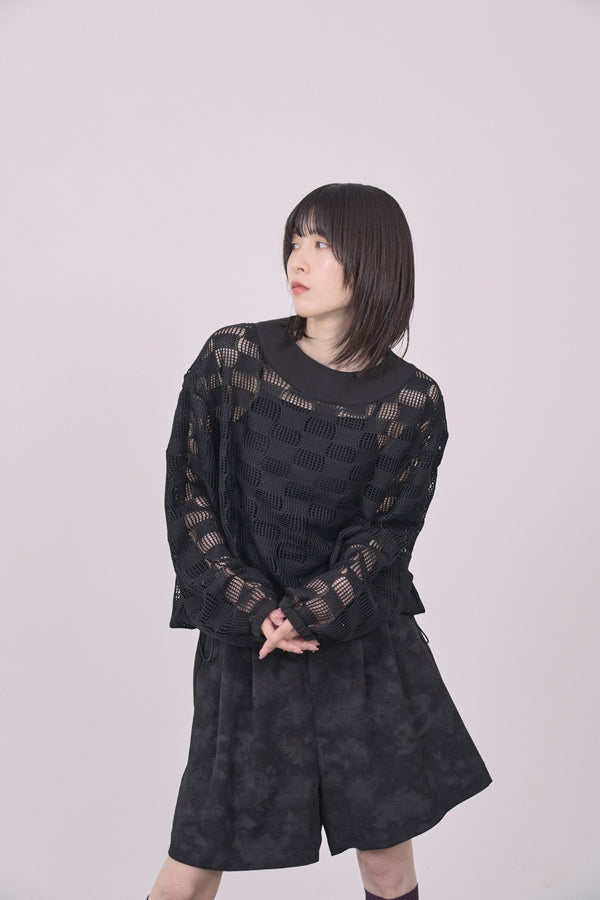 【Nora Lily】Breeze Net L/S Pullover-Black-225380126-19F