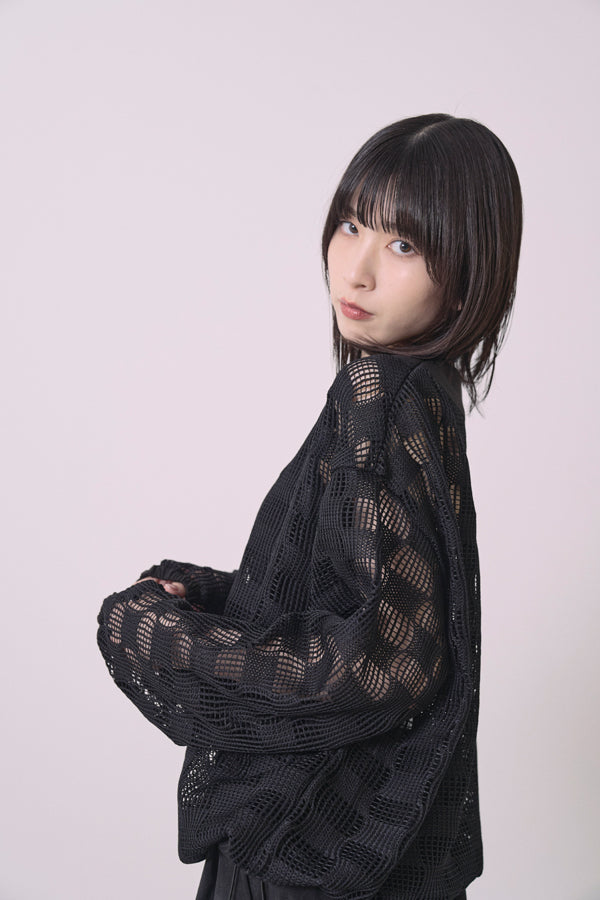 【Nora Lily】Breeze Net L/S Pullover-Black-225380126-19F