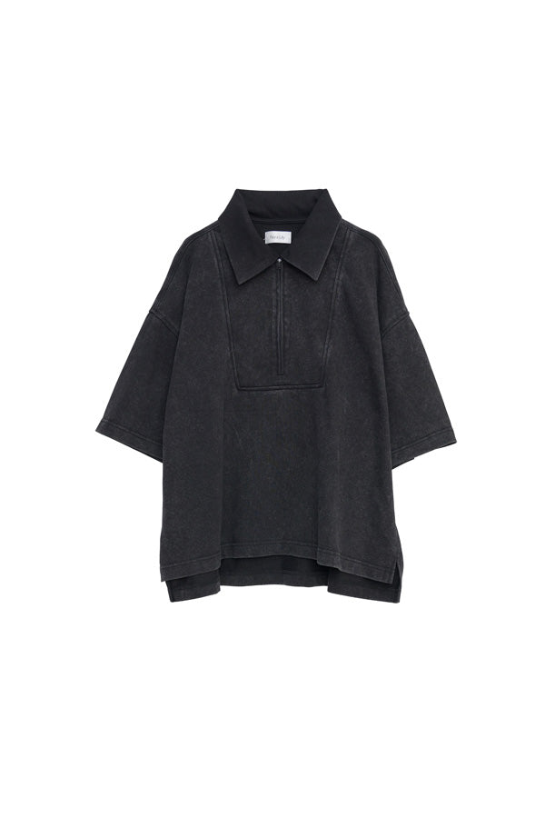 【Nora Lily】Washed Out Armor POLO Tee-Black-225380128-19F