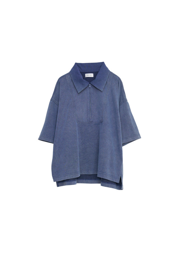 【Nora Lily】Washed Out Armor POLO Tee-Navy-225380128-93F