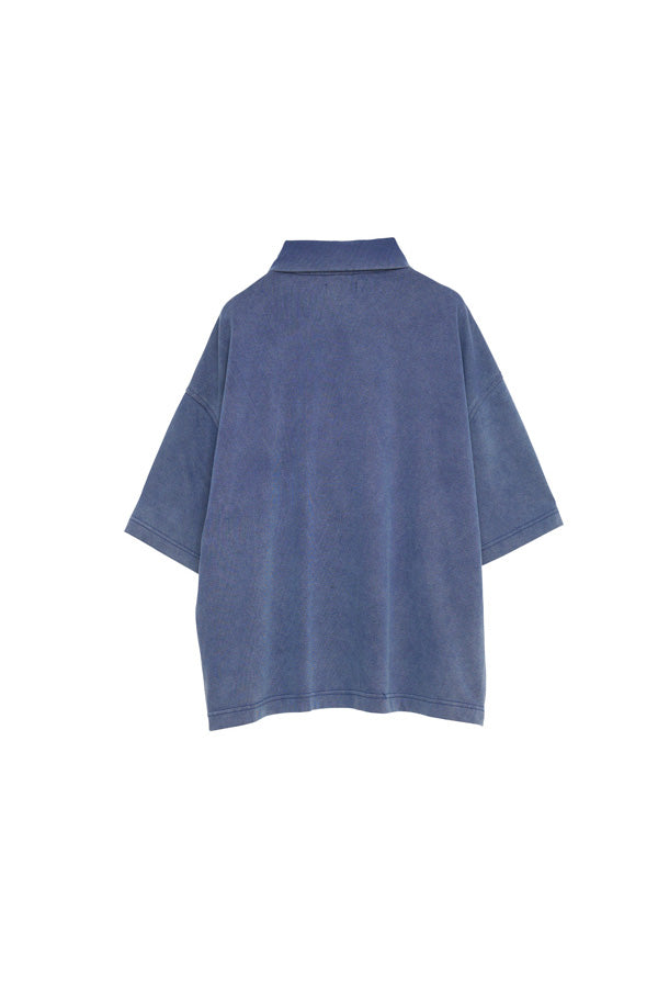 【Nora Lily】Washed Out Armor POLO Tee-Navy-225380128-93F