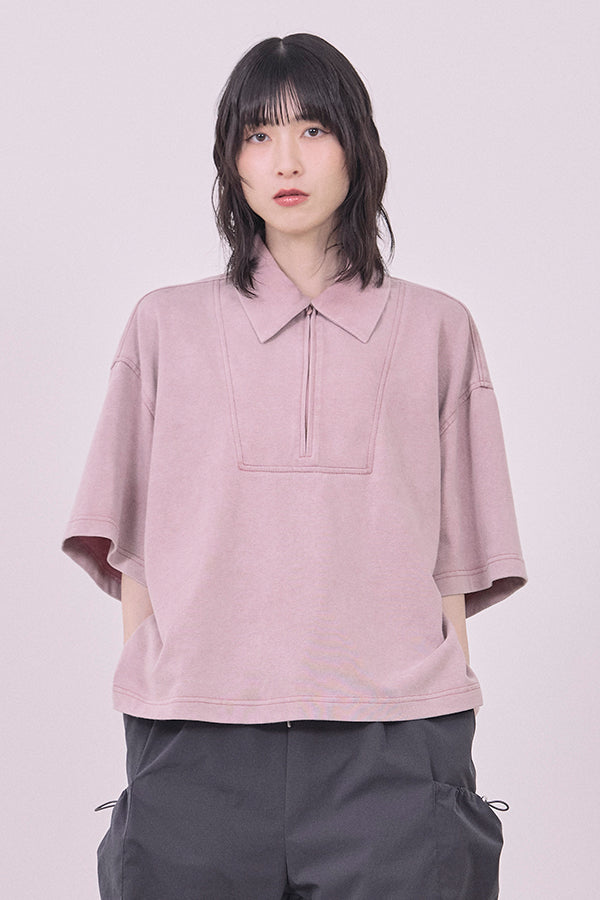 【Nora Lily】Washed Out Armor POLO Tee-Misty Rose-225380128-71F