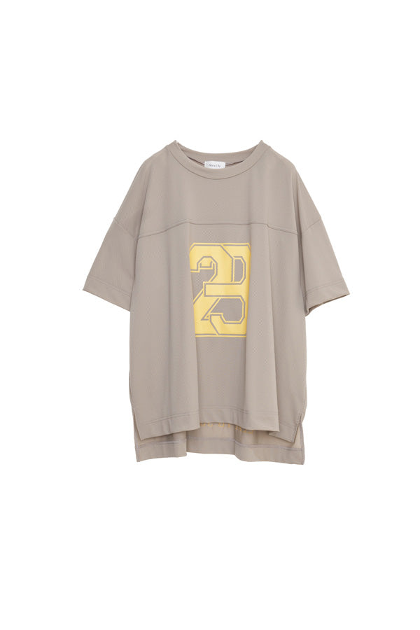 【Nora Lily】Hug Number 23 Logo Print Mesh Ease Tee-Light Grey-225380129-12F