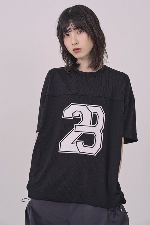 【Nora Lily】Hug Number 23 Logo Print Mesh Ease Tee-Black-225380129-19F