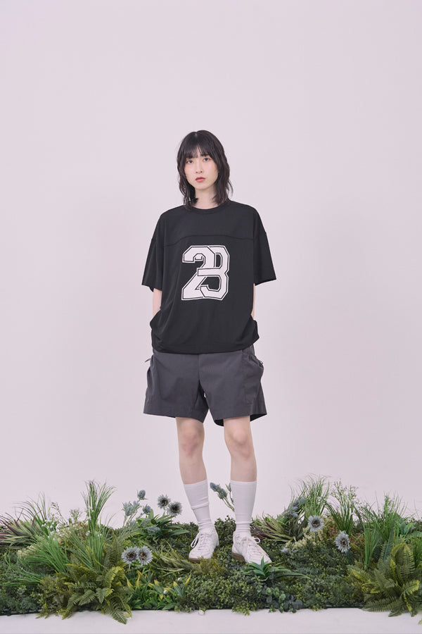 【Nora Lily】Hug Number 23 Logo Print Mesh Ease Tee-Black-225380129-19F