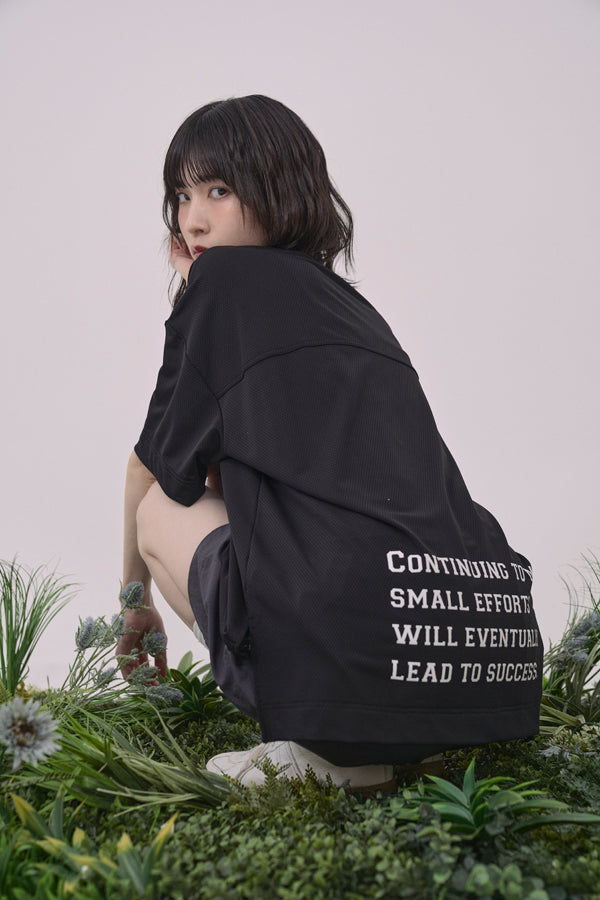 【Nora Lily】Hug Number 23 Logo Print Mesh Ease Tee-Black-225380129-19F